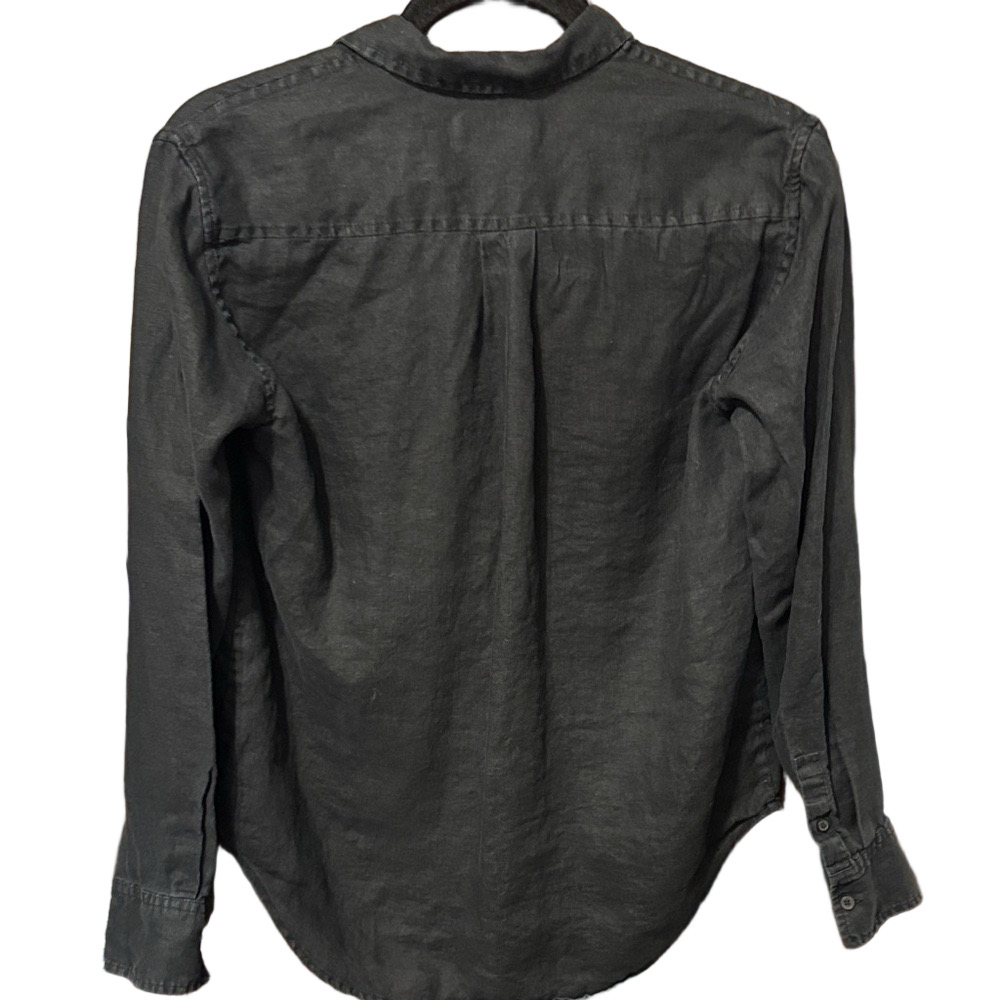 Everlane Lightweight Charcoal Button-Down Linen Shirt - Picture 3 of 3